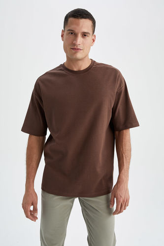 Oversize Fit Crew Neck Basic Short Sleeve T-Shirt