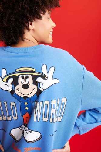 Sweat-shirt à manches longues et col rond sous licence Disney Mickey & Minnie