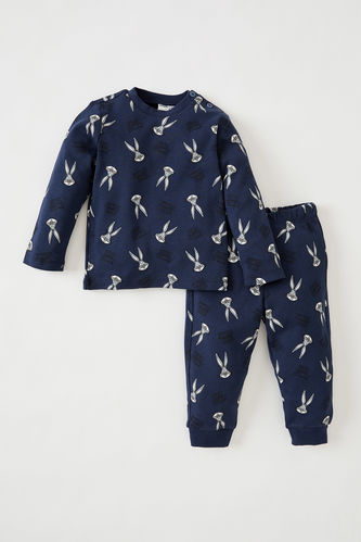 Erkek Bebek Bugs Bunny Lisanslı Uzun Kollu Pijama Takımı