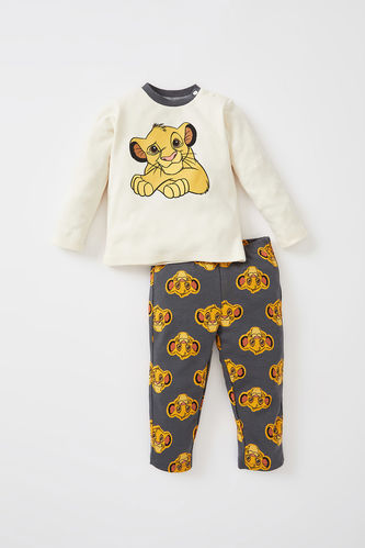 Erkek Bebek Lion King Lisanslı Uzun Kollu Pamuklu Pijama Takım