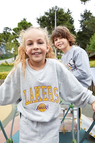 Kız Çocuk NBA Los Angeles Lakers Bisiklet Yaka Sweatshirt