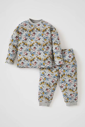 Erkek Bebek  Desenli Uzun Kollu Pamuklu Pijama Takım