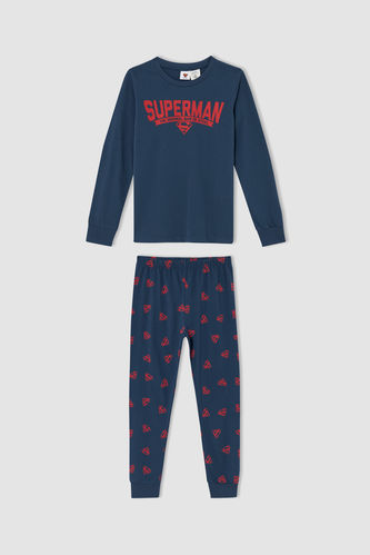Erkek Çocuk Süperman Uzun Kollu Pijama Takımı