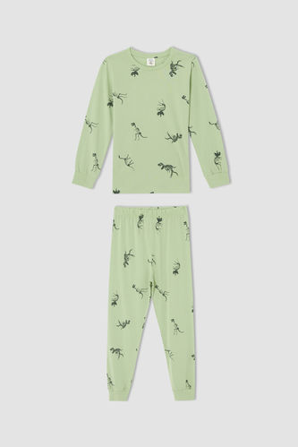 Ensemble de pyjama à manches longues à motif de dinosaures pour garçon