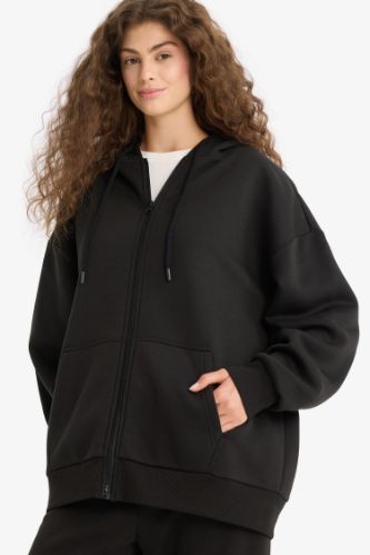 Oversize толстовка с капюшоном и застежкой на молнии