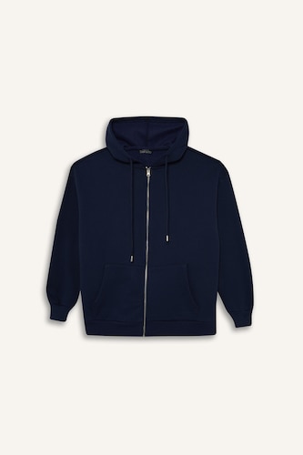 Oversize Fit Zip-Up Thick Hoodie