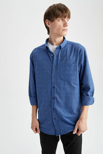 Modern Fit Polo Shirt Flanel Long Sleeve Shirt