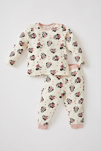 Kız Bebek Minnie Mouse Lisanslı Uzun Kollu Pamuklu Pijama Takımı