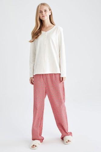 Relax Fit Long Sleeve Gingham Print Pyjamas Set