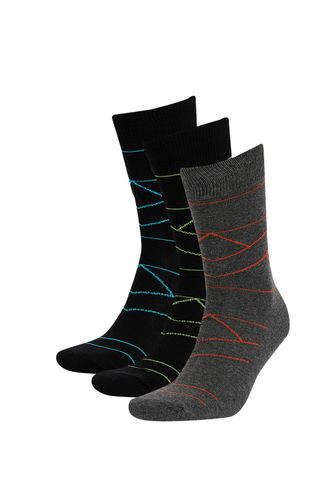 Desenli 3'lü Soket Çorap