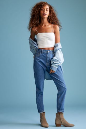 Jean mom taille online elastique