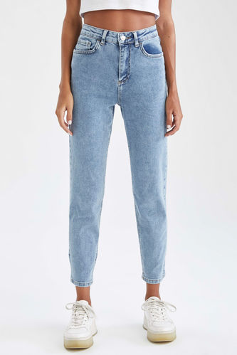 Vintage Slim Fit Yüksek Bel Jean Pantolon