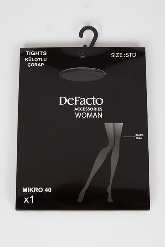 Kadın Micro 40 Siyah Renk Külotlu Çorap