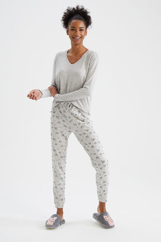 Relaxed Fit Printed Short Sleeve T-Shirt And Trousers Pyjamas Set