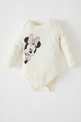 Kız Bebek Minnie Mouse Lisanslı Uzun Kollu Pamuklu Tulum