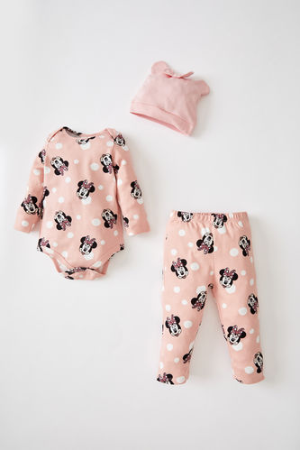 Licensed Minnie Mouse Onesie, Hat, And Trousers Set