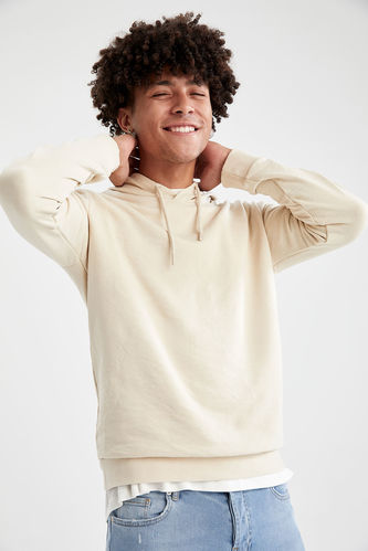 Regular Fit Kapüşonlu Uzun Kollu Pamuklu Sweatshirt