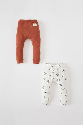 Lot de 2 pantalons de survêtement en coton imprimé ours en peluche pour bébé garçon