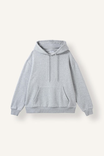Sweatshirt épais uni basic à capuche pour la rentrée Coupe régulière