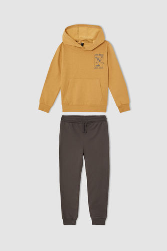 Boy Long Sleeve Printed Hoodie & Sweatpants Set