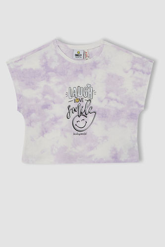 Kız Çocuk SmileyWorld Lisanslı Batik Kısa Kollu Tişört