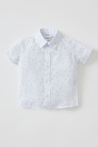 Polka Dot Patterned Short Sleeve Shirt