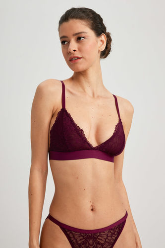 Purple WOMAN Fall In Love Lace Uncovered Bra 2723803