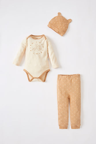 Baby Girl Polka Dot Patterned Organic Cotton 3 Piece Newborn Set