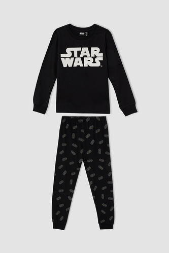 Erkek Çocuk Star Wars Lisanslı Pamuklu Uzun Kollu Pijama Takım