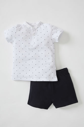 Patterned Short Sleeve T-Shirt And Shorts Set