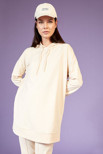 Relax Fit Slit Detailed Longline Sweat Tunic