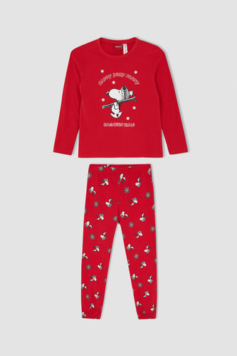 Kız Çocuk   Snoopy Lisanslı Regular Fit 2'li Penye Pijama