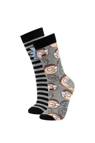 Длинные носки с лицензией Rick and Morty для мужчин, 2 пары