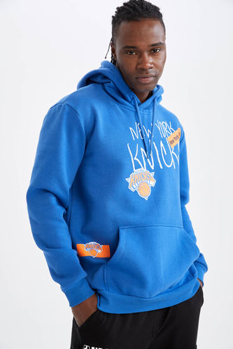 NBA New York Knicks Lisanslı Regular Fit Kapüşonlu Sweatshirt