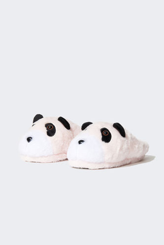 Panda Print Teddy Home Slippers