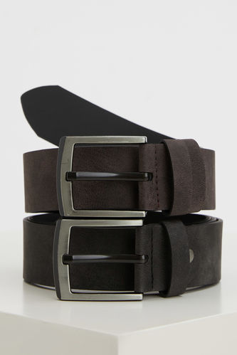 Faux Leather 2-Pack Belt