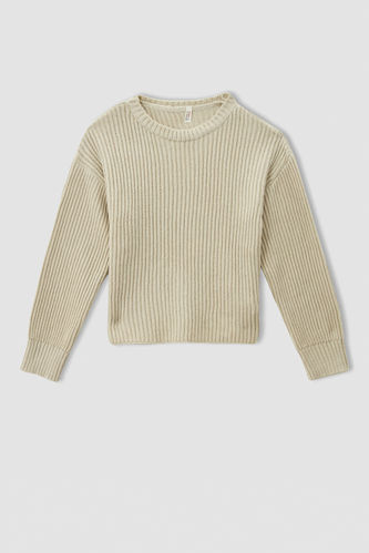 Трикотажний пуловер бежевого кольору