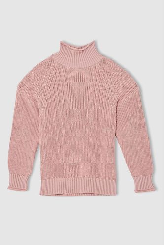 Трикотажний пуловер рожевого кольору
