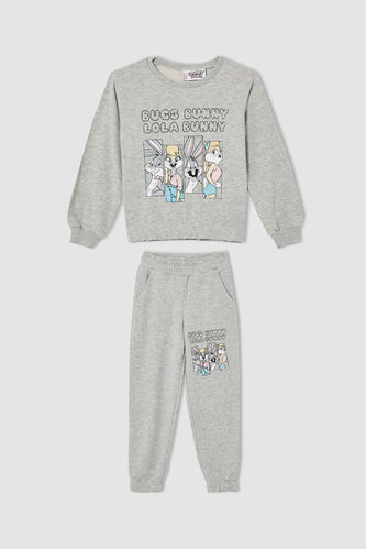Girl Bugs Bunny Licenced Long Sleeve Knitted Pyjamas Set