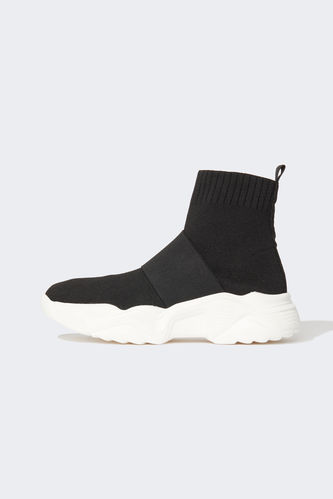 Women Sock Boot Type High Soled Crop Sneakers