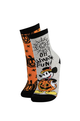 Erkek Çocuk Mickey & Minnie Lisanslı Pamuklu Uzun 2'li Çorap