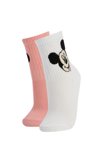 Kız Çocuk Mickey & Minnie Lisanslı 2'li Uzun Çorap