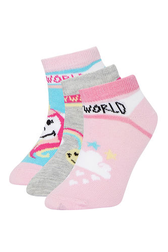 Kız Çocuk SmileyWorld Lisanslı 3'lü Patik Çorap