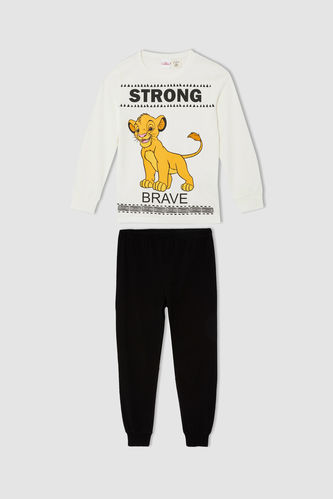Erkek Çocuk Lion King Lisanslı Uzun Kollu Pamuklu Pijama Takımı