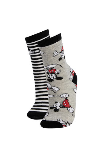 Erkek Çocuk Mickey & Minnie Lisanslı Pamuklu 2'li Uzun Çorap
