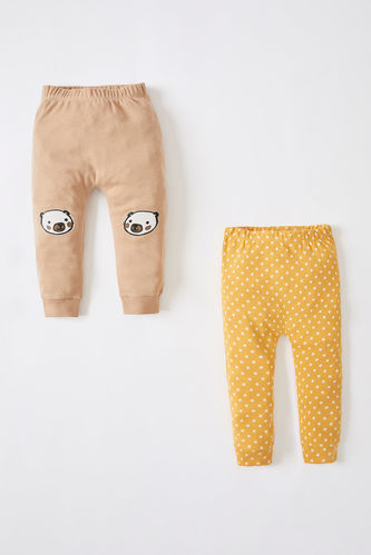 Lot de 2 pantalons de survêtement en coton imprimé ours en peluche pour bébé garçon