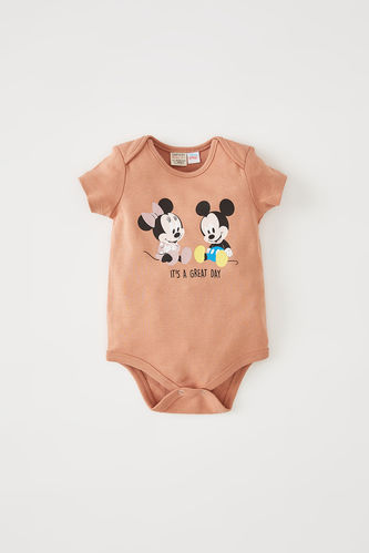 Kız Bebek Minnie Mouse Lisanslı Kısa Kollu Yeni Doğan Pamuklu Çıtçıtlı Body