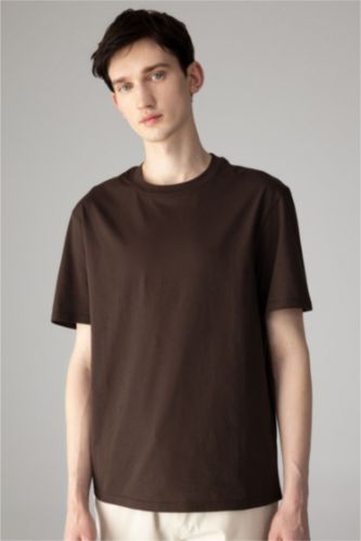 MAN Brown New Regular Fit Short Sleeve T-Shirt