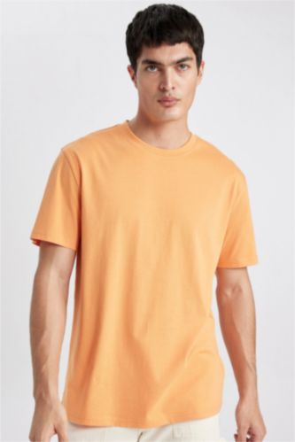 رجالي برتقالي فاتح New Regular Fit Short Sleeve T-Shirt