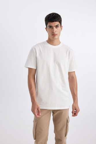 New Regular Fit Crew Neck Basic Cotton T Shirt